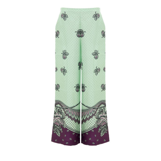 Pantalones informales de seda verde Gucci