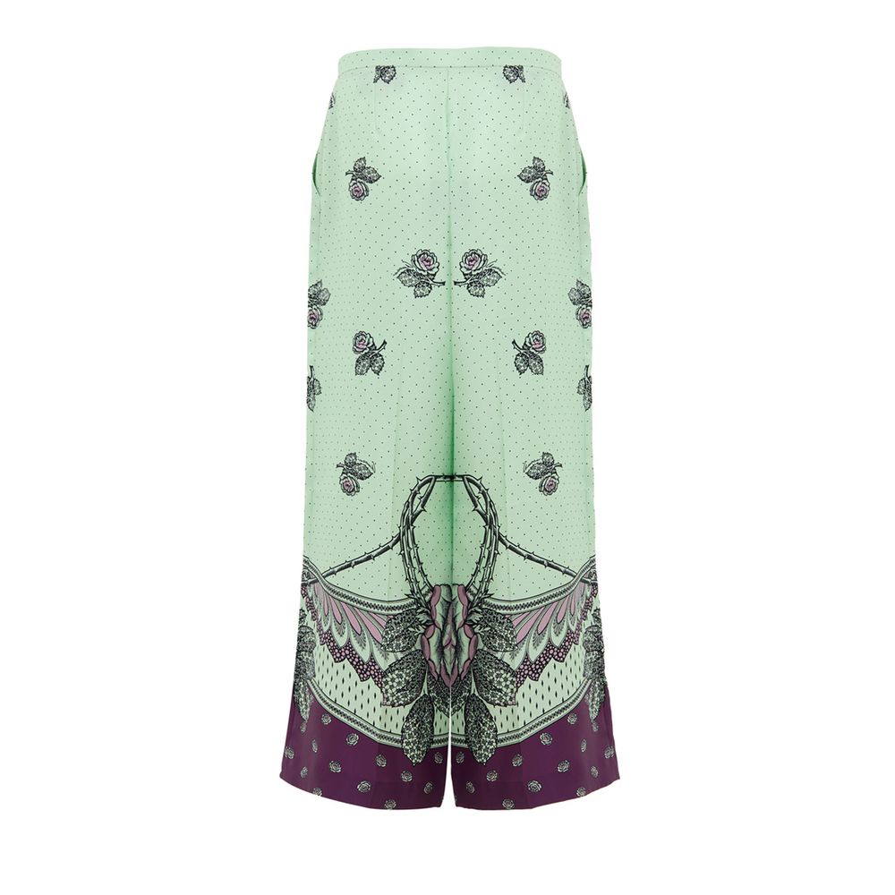 Pantalones informales de seda verde Gucci