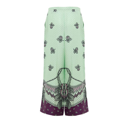 Pantalones informales de seda verde Gucci