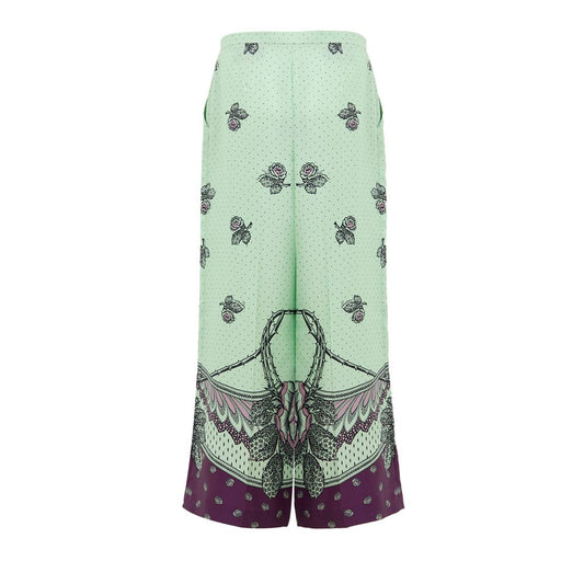 Pantalones informales de seda verde Gucci