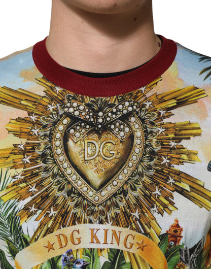 Suéter de seda Dolce & Gabbana Tropical Heart Crown
