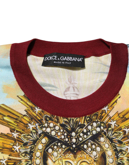 Suéter de seda Dolce & Gabbana Tropical Heart Crown