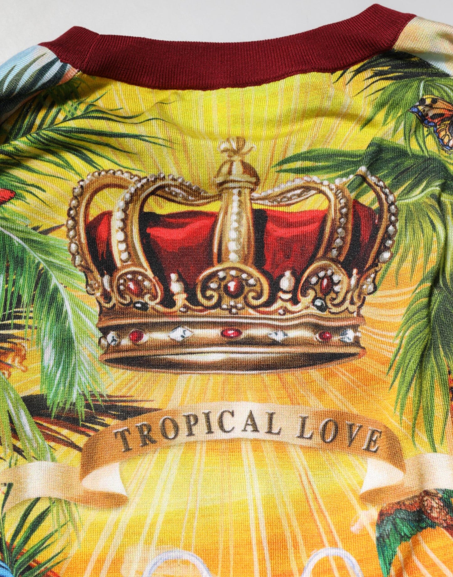 Suéter de seda Dolce & Gabbana Tropical Heart Crown