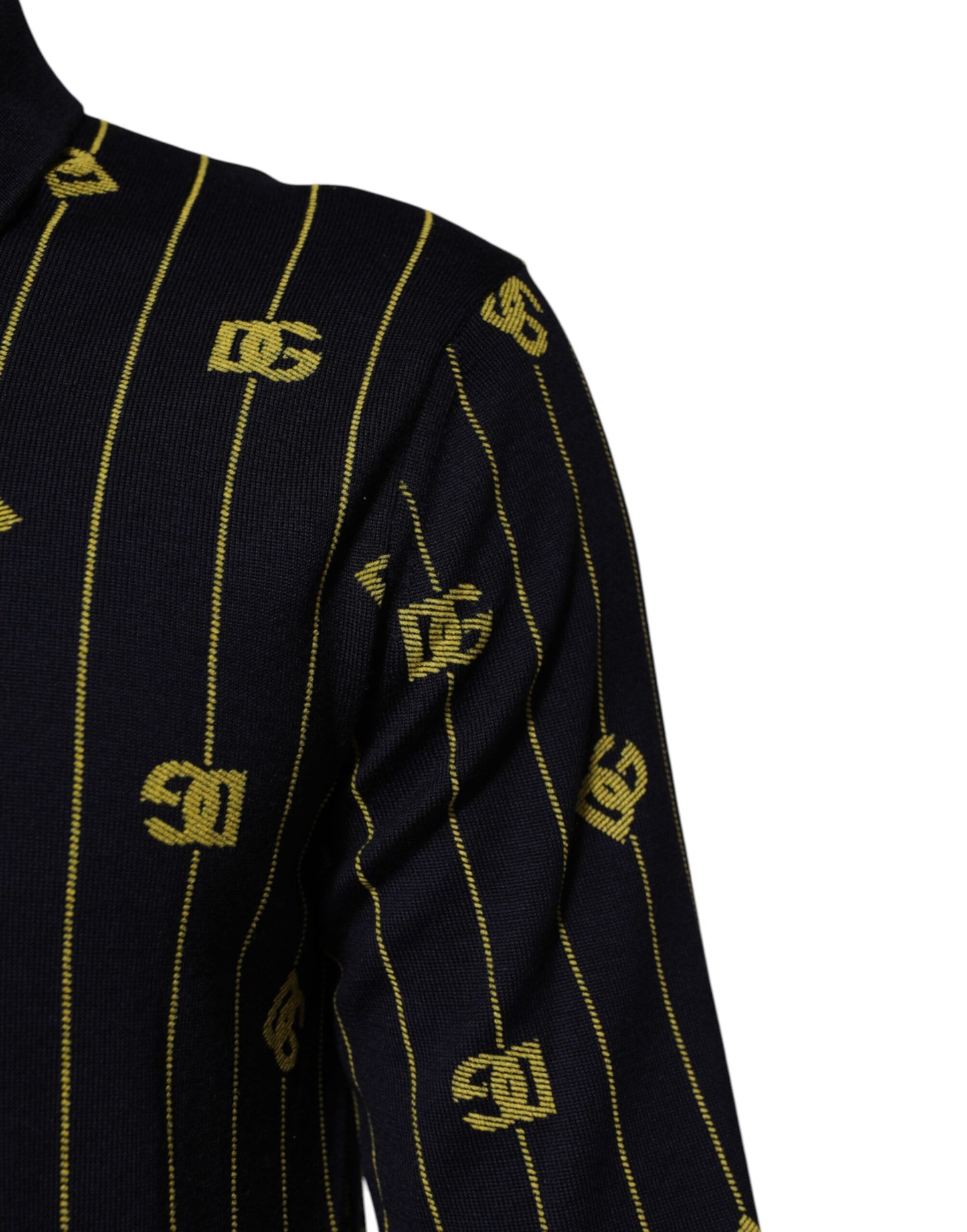 Camiseta polo de punto jacquard con logo negro de Dolce & Gabbana