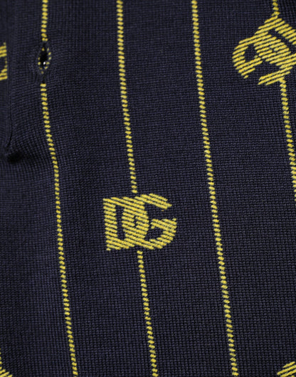 Camiseta polo de punto jacquard con logo negro de Dolce & Gabbana