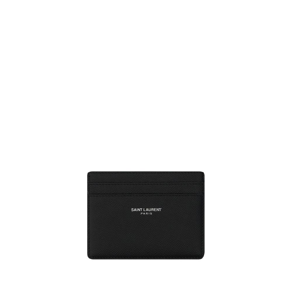 Portefeuille Saint Laurent en Cuir de Veau Noir