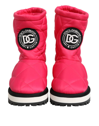 Botas a media pantorrilla Dolce & Gabbana acolchadas de viscosa rosa y blanca