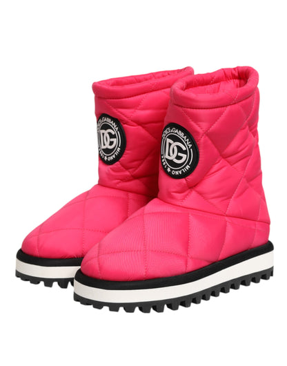 Botas a media pantorrilla Dolce & Gabbana acolchadas de viscosa rosa y blanca