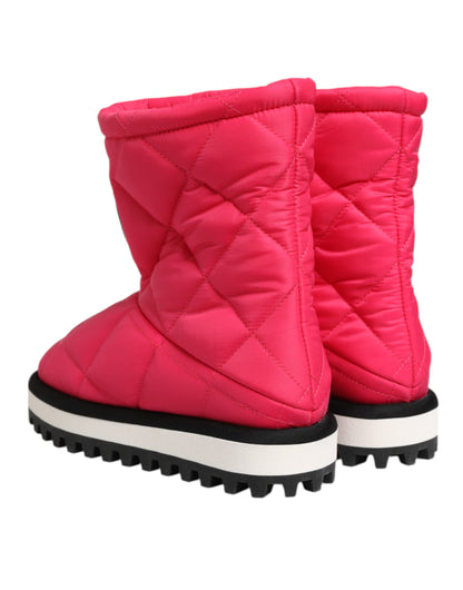 Botas a media pantorrilla Dolce & Gabbana acolchadas de viscosa rosa y blanca