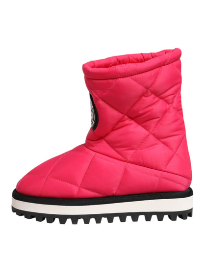 Botas a media pantorrilla Dolce & Gabbana acolchadas de viscosa rosa y blanca