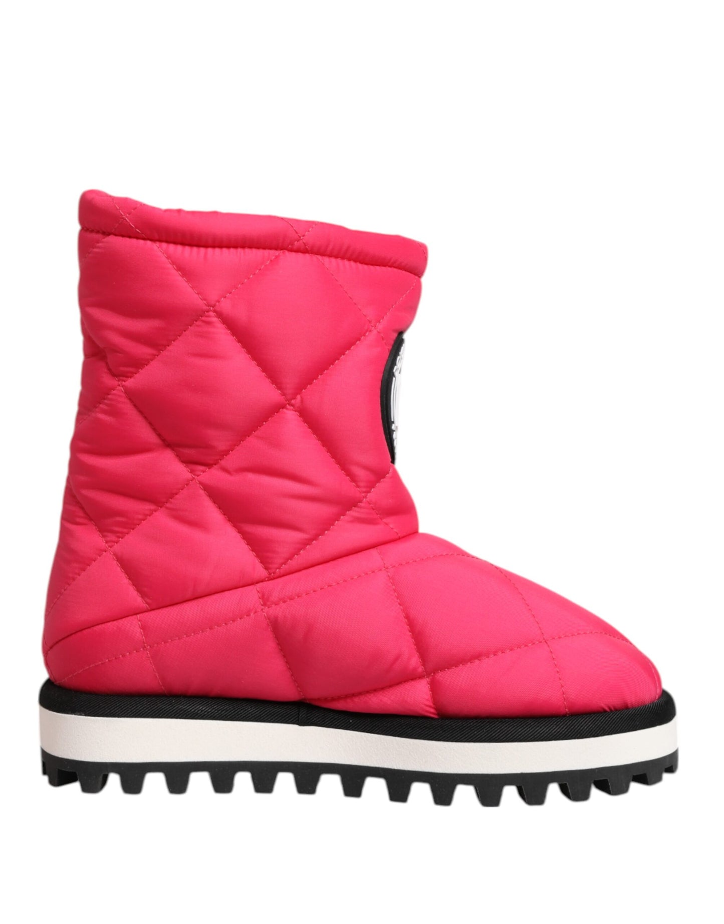 Botas a media pantorrilla Dolce & Gabbana acolchadas de viscosa rosa y blanca