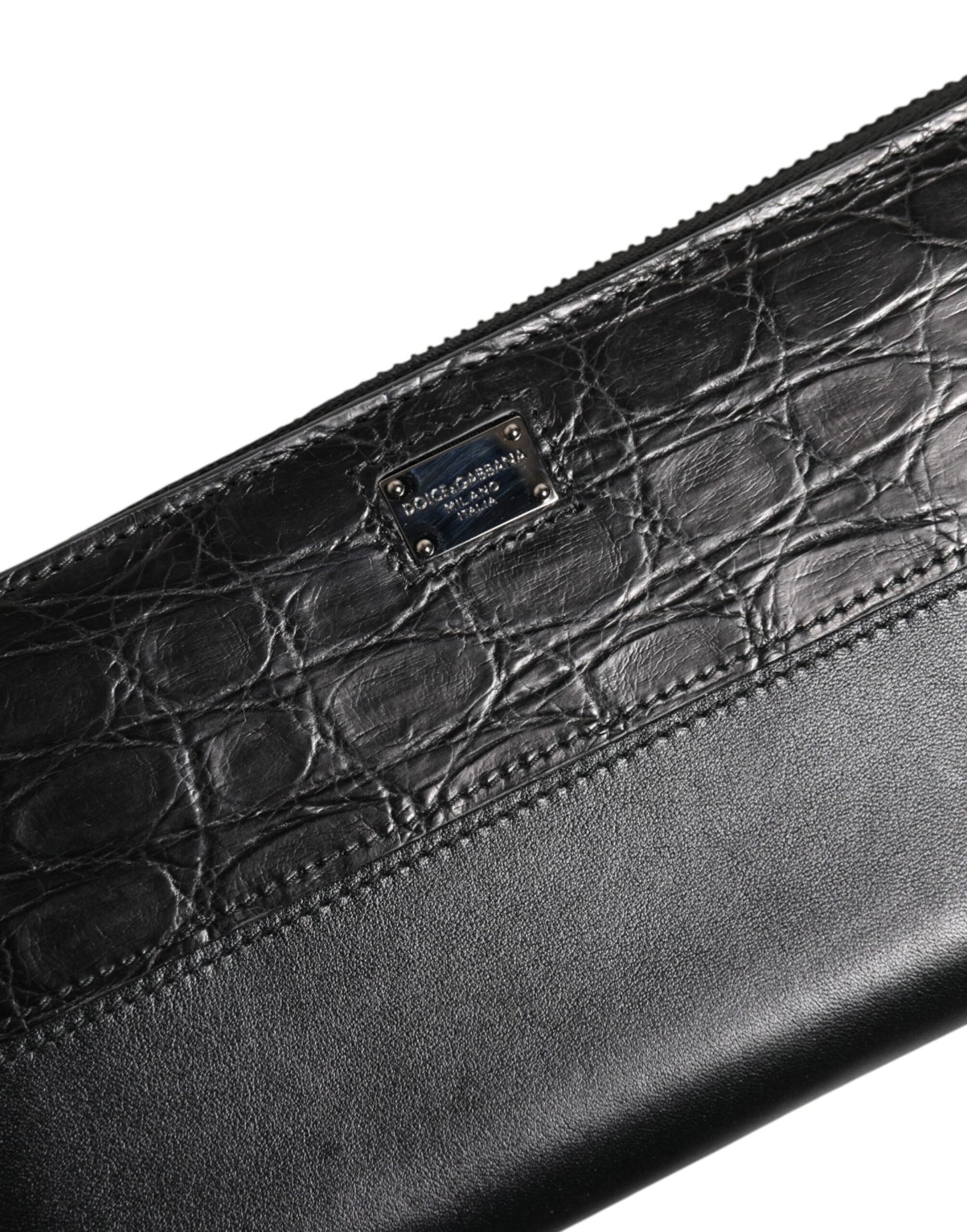 Cartera Continental Grande Dolce & Gabbana de Piel Negra con Placa del Logo y Cremallera