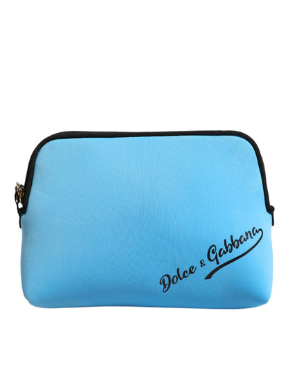 Bolso de mano Dolce & Gabbana azul de nailon con estampado del logo DG y cremallera