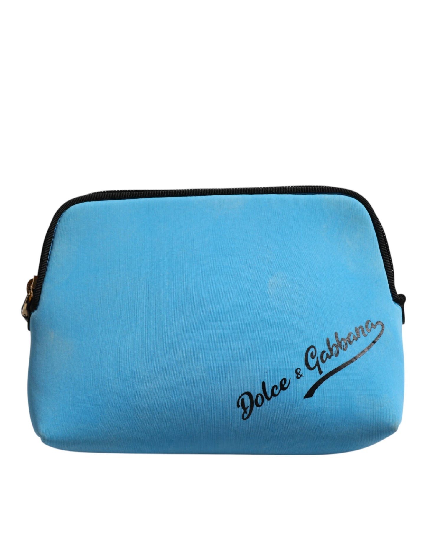 Bolso clutch con cremallera Dolce & Gabbana de nailon azul con estampado del logotipo DG