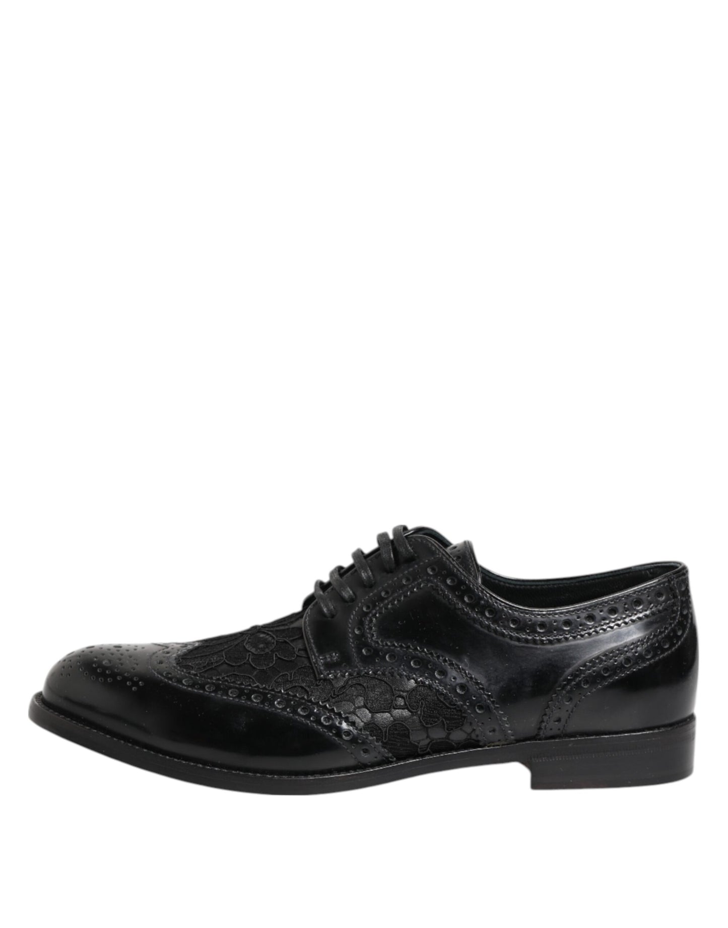 Zapatos de vestir Dolce & Gabbana de cuero negro con encaje floral