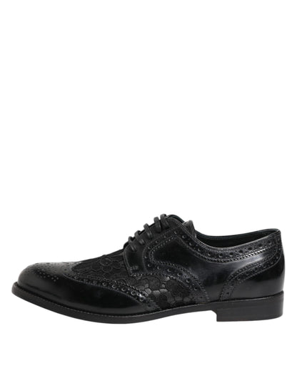Zapatos de vestir Dolce & Gabbana de cuero negro con encaje floral