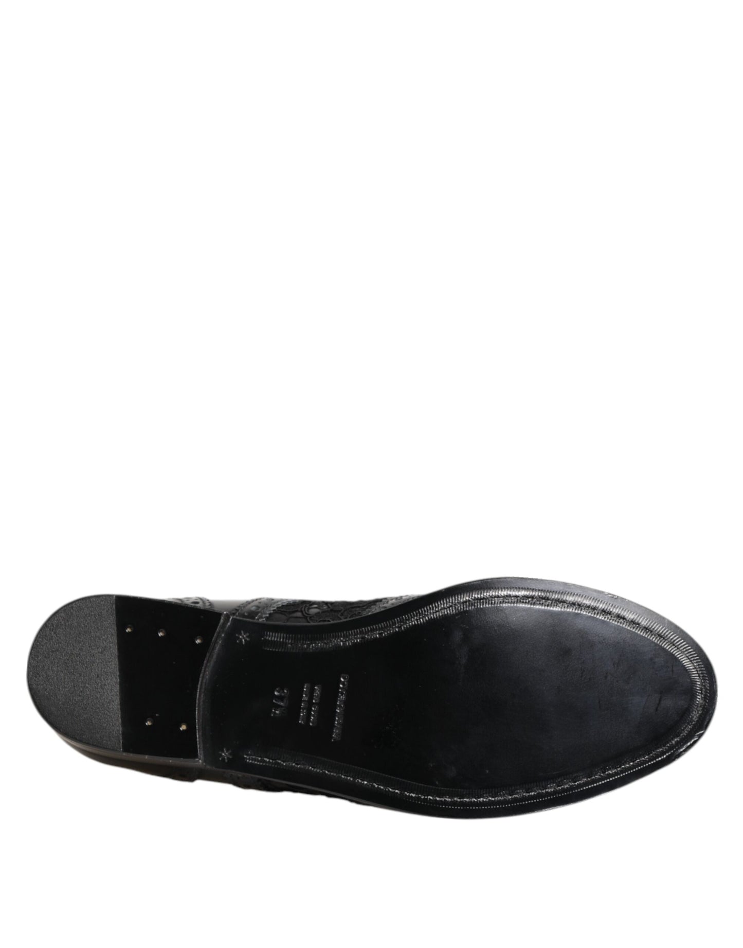 Zapatos de vestir Dolce & Gabbana de cuero negro con encaje floral