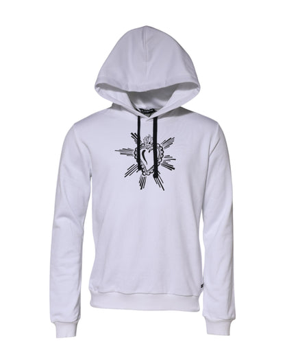 Sudadera con capucha y corazón sagrado blanca de Dolce & Gabbana