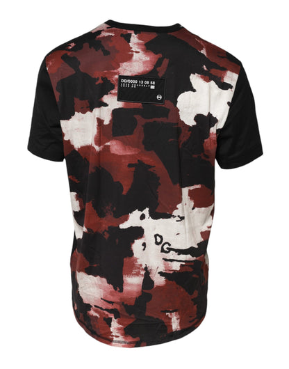 Camiseta de cuello redondo con camuflaje multicolor de Dolce & Gabbana