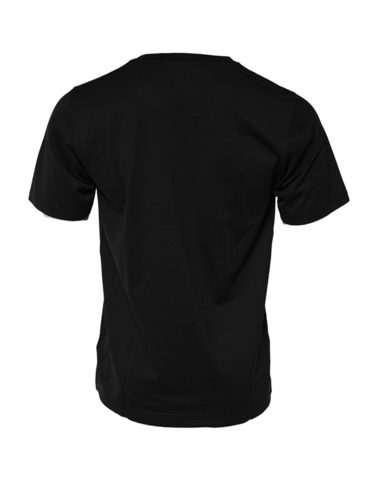 Camiseta negra de algodón con cuello redondo DG Royals de Dolce & Gabbana