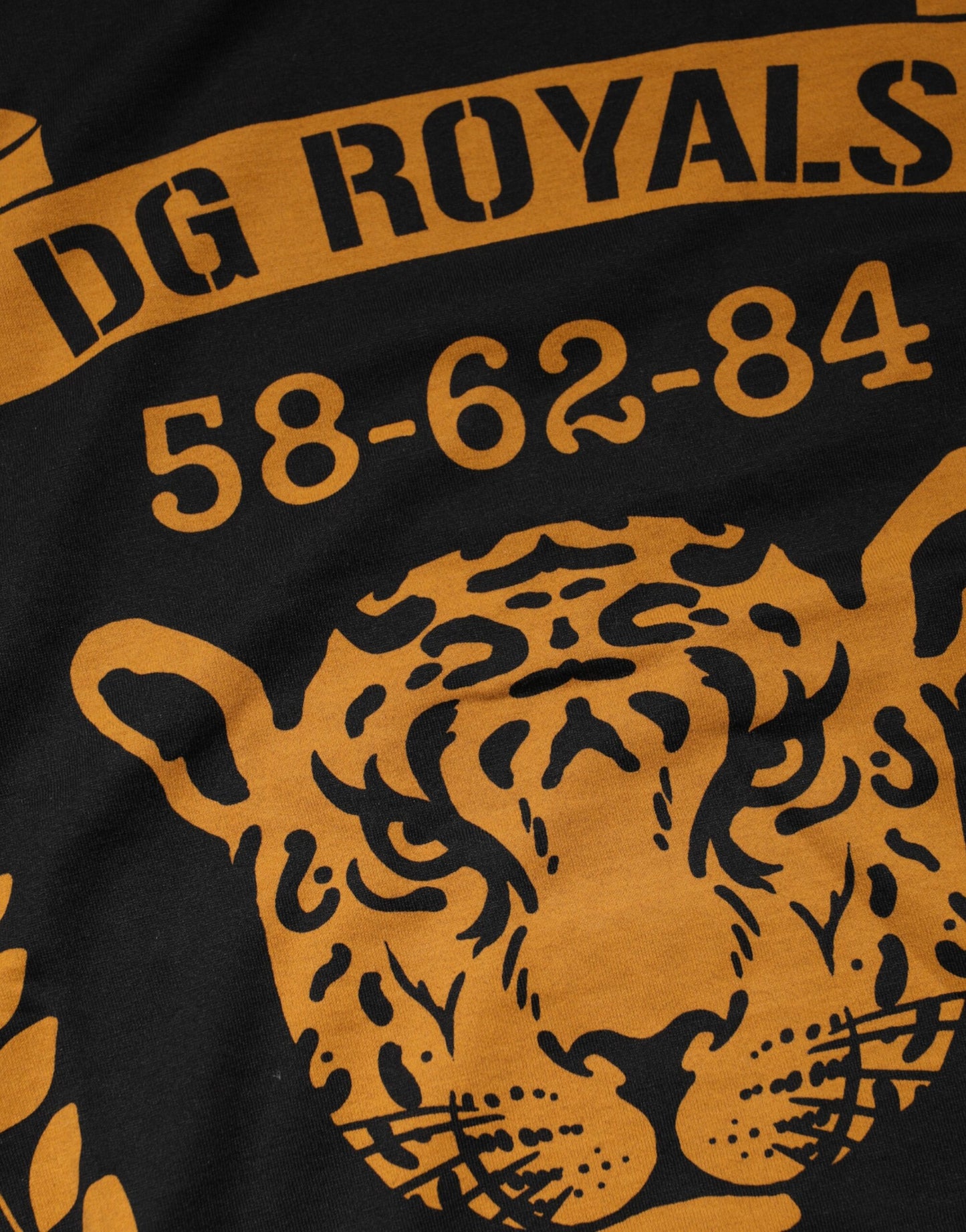 Camiseta negra de algodón con cuello redondo DG Royals de Dolce & Gabbana