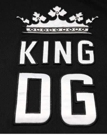 Camiseta de cuello redondo de algodón negra DG King Crown de Dolce & Gabbana