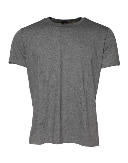 Camiseta Dolce & Gabbana de Algodón Gris de Cuello Redondo y Manga Corta