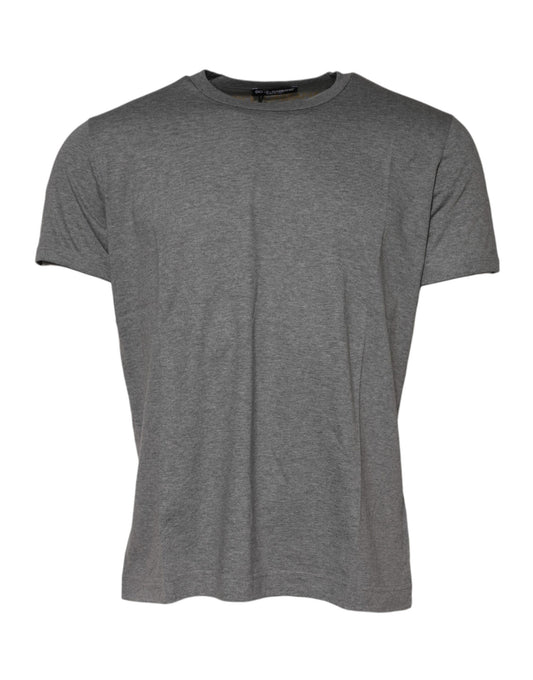 Camiseta Dolce & Gabbana de Algodón Gris de Cuello Redondo y Manga Corta
