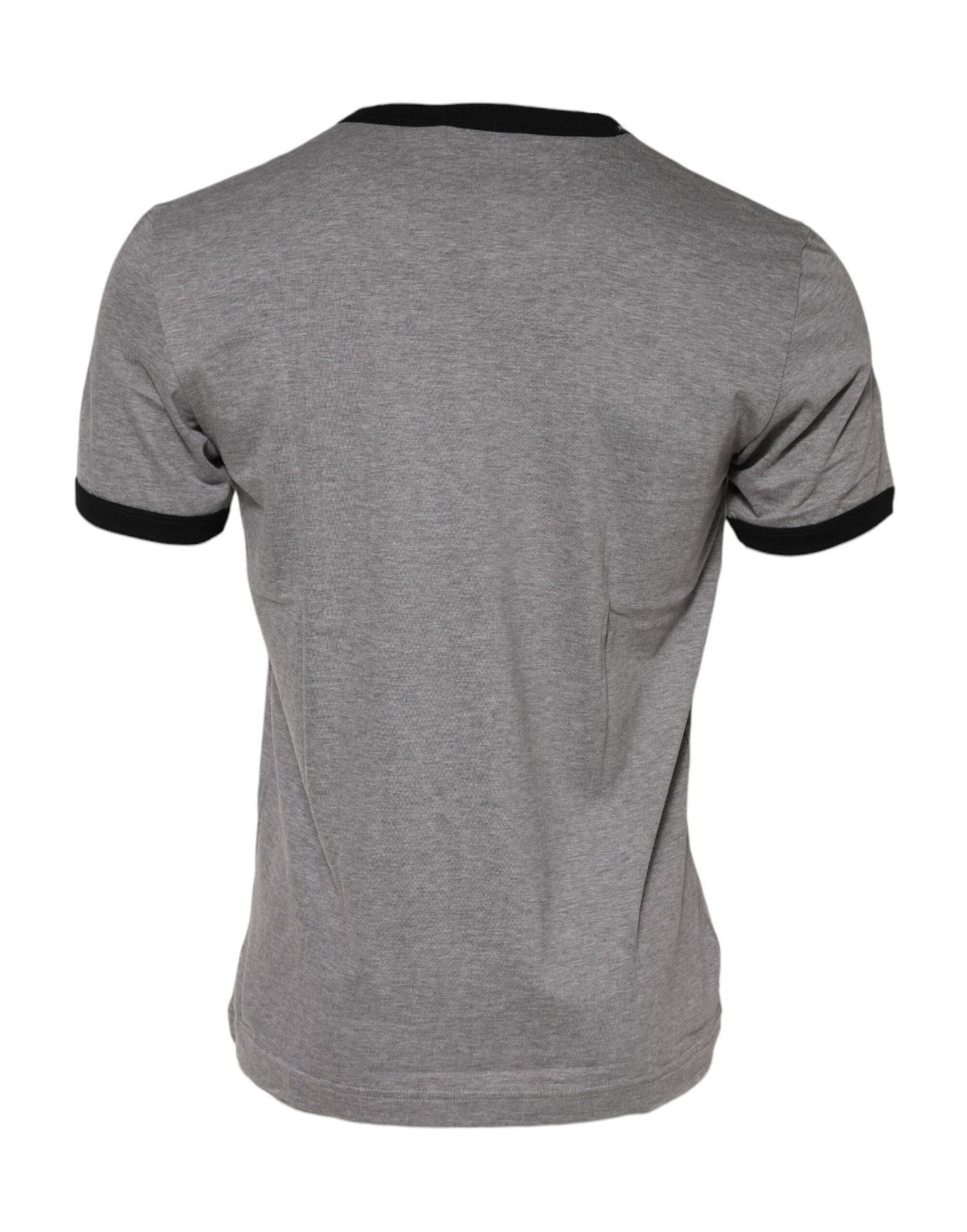Camiseta de cuello redondo de algodón gris con el Sagrado Corazón de Dolce & Gabbana