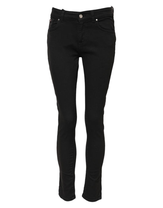 Vaqueros Dolce & Gabbana negros de algodón ajustados de talle medio