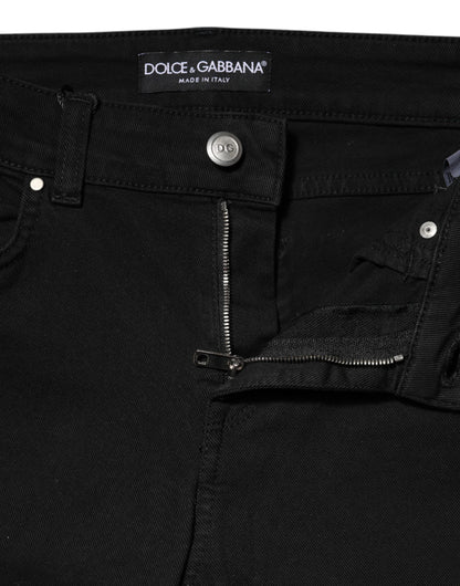 Vaqueros Dolce & Gabbana negros de algodón ajustados de talle medio