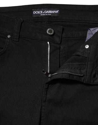 Vaqueros Dolce & Gabbana negros de algodón ajustados de talle medio