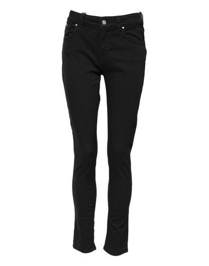 Vaqueros Dolce & Gabbana negros de algodón ajustados de talle medio