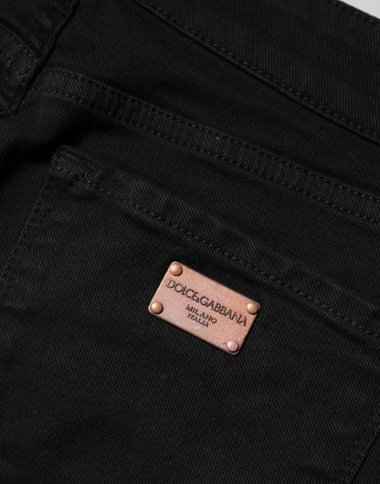 Vaqueros Dolce & Gabbana negros de algodón ajustados de talle medio