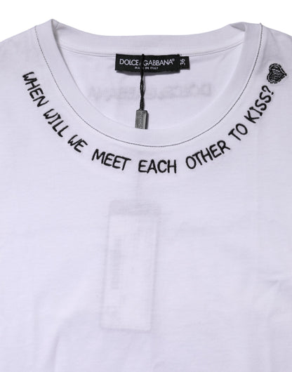 Camiseta sin mangas estampada de algodón blanco de Dolce & Gabbana