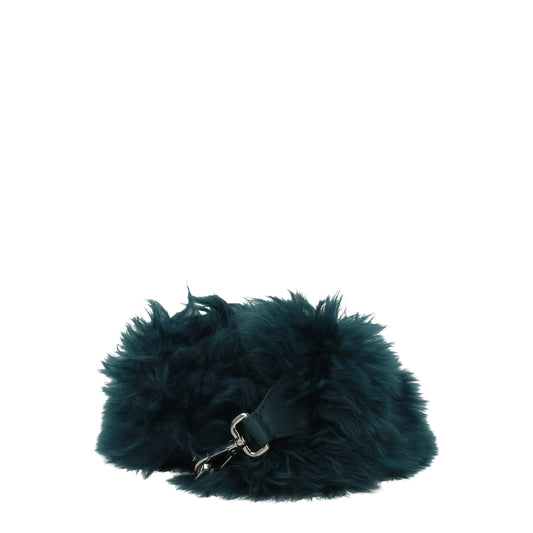 Bolso de hombro Fendi de cuero verde
