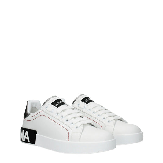 Zapatillas bajas de piel blanca Dolce & Gabbana