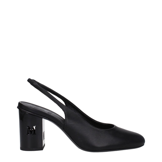 Zapatos de tacón alto de cuero negro Max Mara