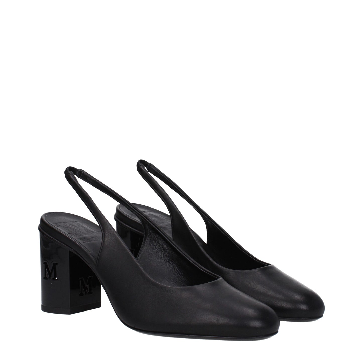 Zapatos de tacón alto de cuero negro Max Mara