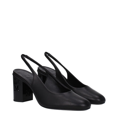 Zapatos de tacón alto de cuero negro Max Mara