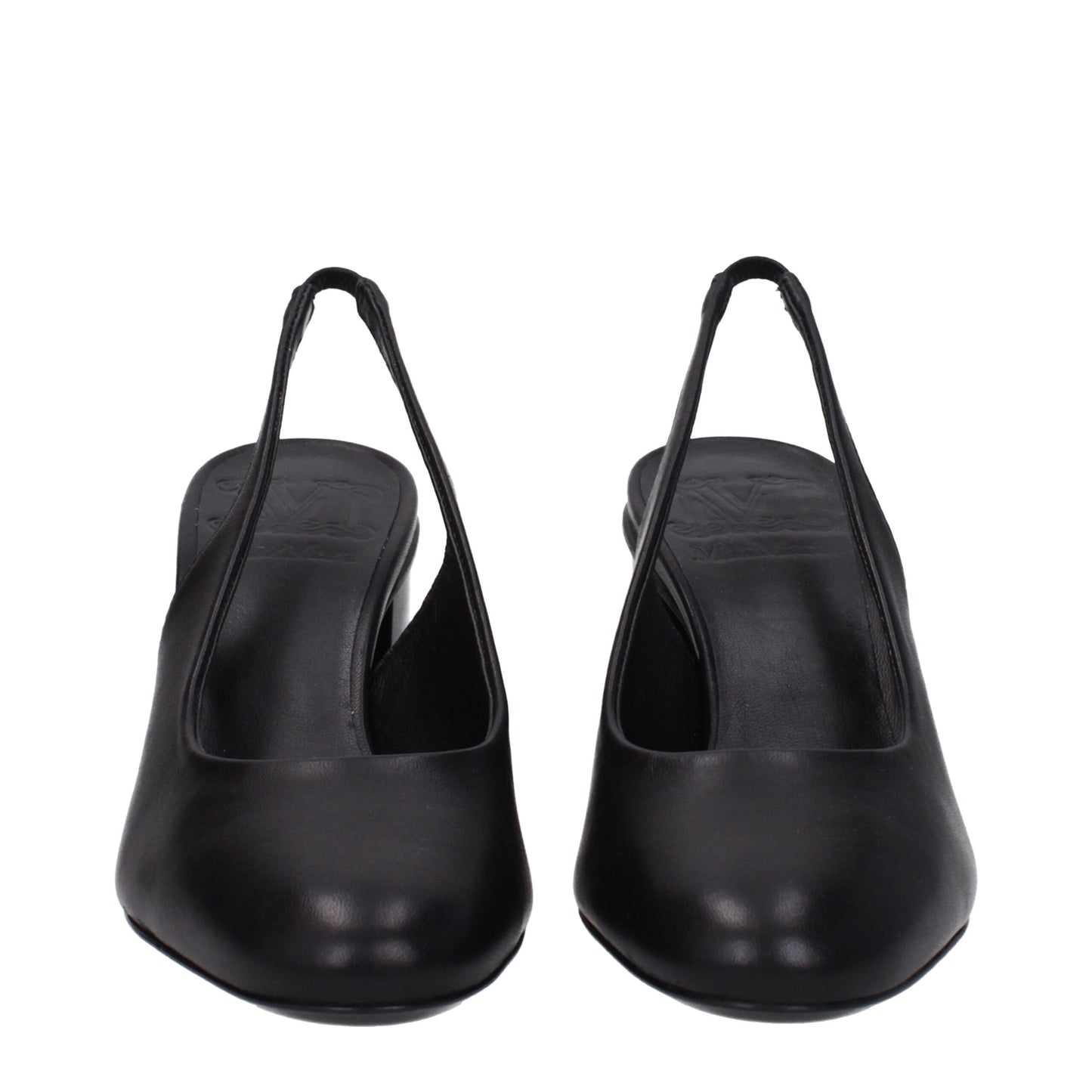 Zapatos de tacón alto de cuero negro Max Mara