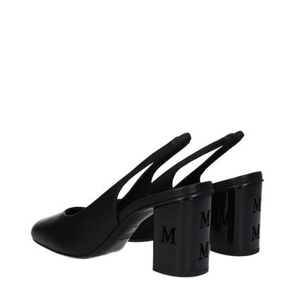 Zapatos de tacón alto de cuero negro Max Mara