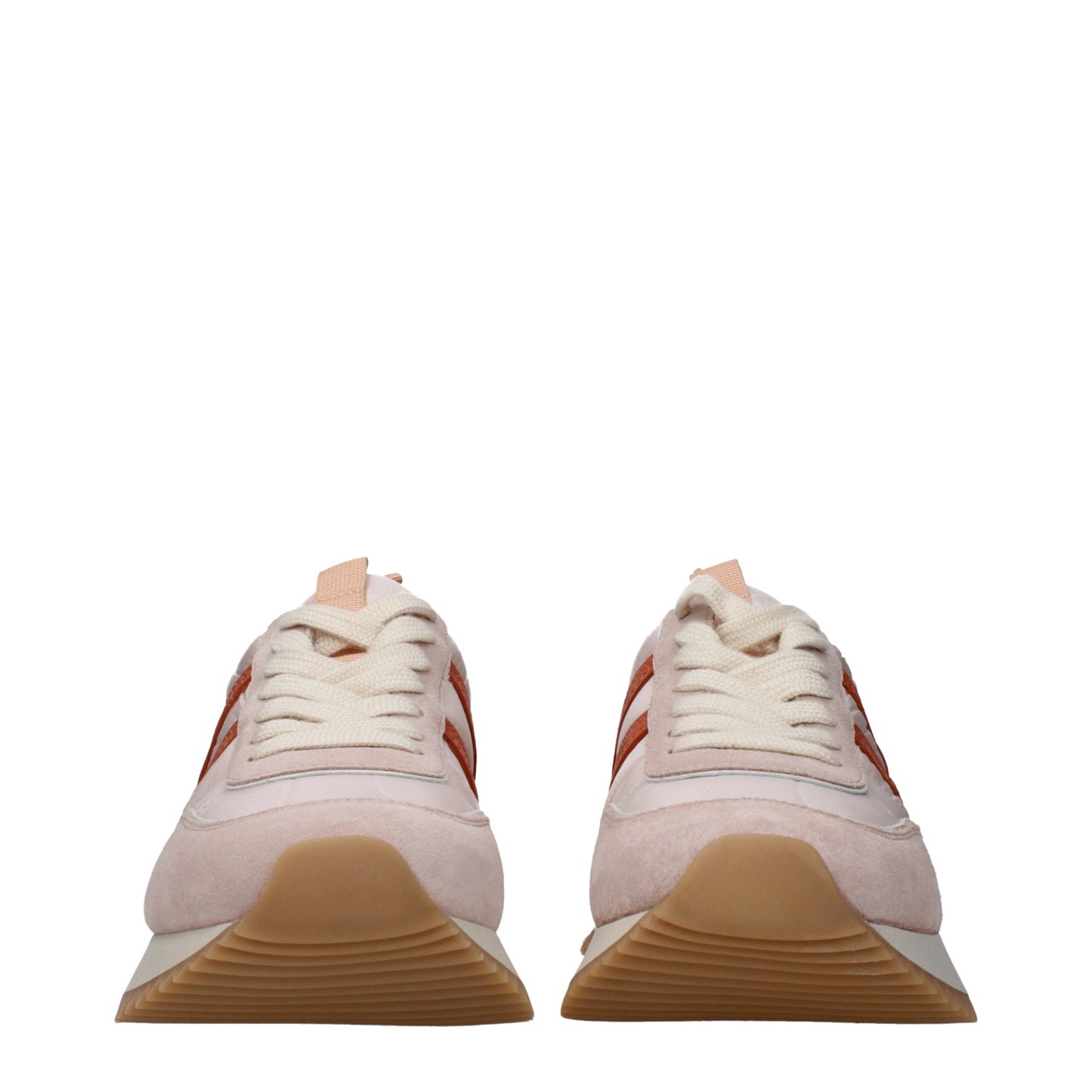 Zapatillas Moncler rosas de tela gruesa