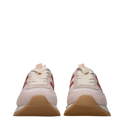 Zapatillas Moncler rosas de tela gruesa