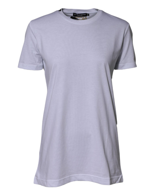 Camiseta Dolce & Gabbana de algodón blanco con cuello redondo "Goodluck 2023"
