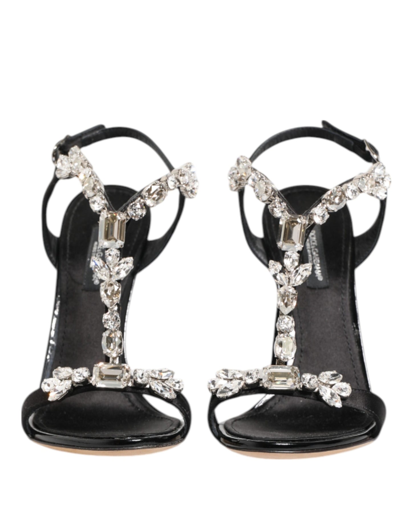 Zapatos de tacón sandalias Dolce & Gabbana Keira negros con cristales