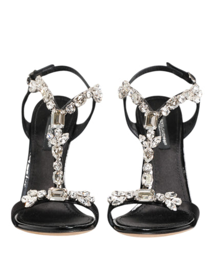 Zapatos de tacón sandalias Dolce & Gabbana Keira negros con cristales