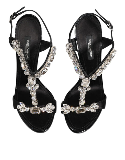 Zapatos de tacón sandalias Dolce & Gabbana Keira negros con cristales