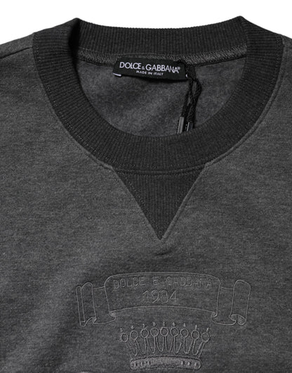 Suéter Dolce & Gabbana gris con logo DG bordado