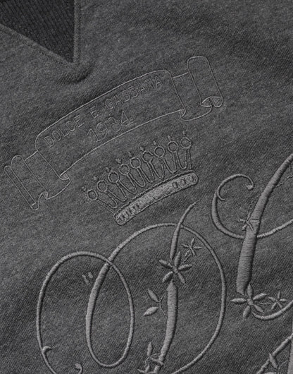 Suéter Dolce & Gabbana gris con logo DG bordado
